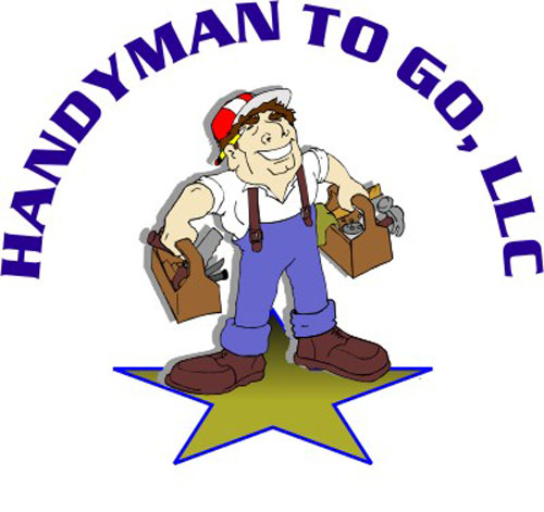 Logo featuring a handyman with tools above a star.